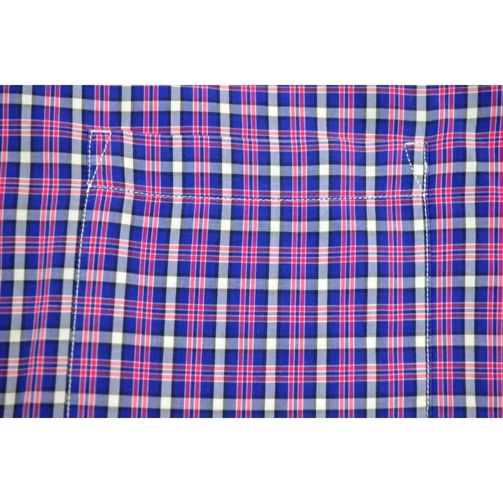 J Crew Light Weight Dress Shirt Cotton Men's L Slim Fit Blue &‎ Red Plaid